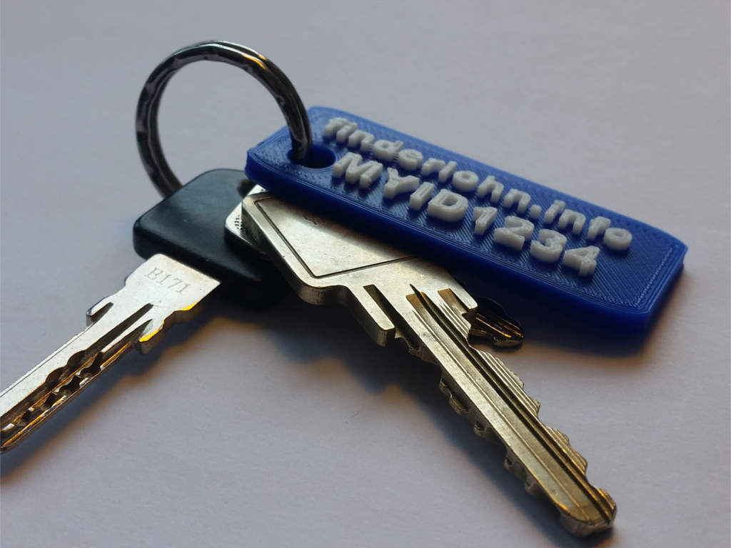Schlüsselbund mit Finderlohn Schlüsselanhänger.